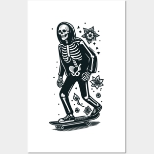 Skeleton Skater Posters and Art